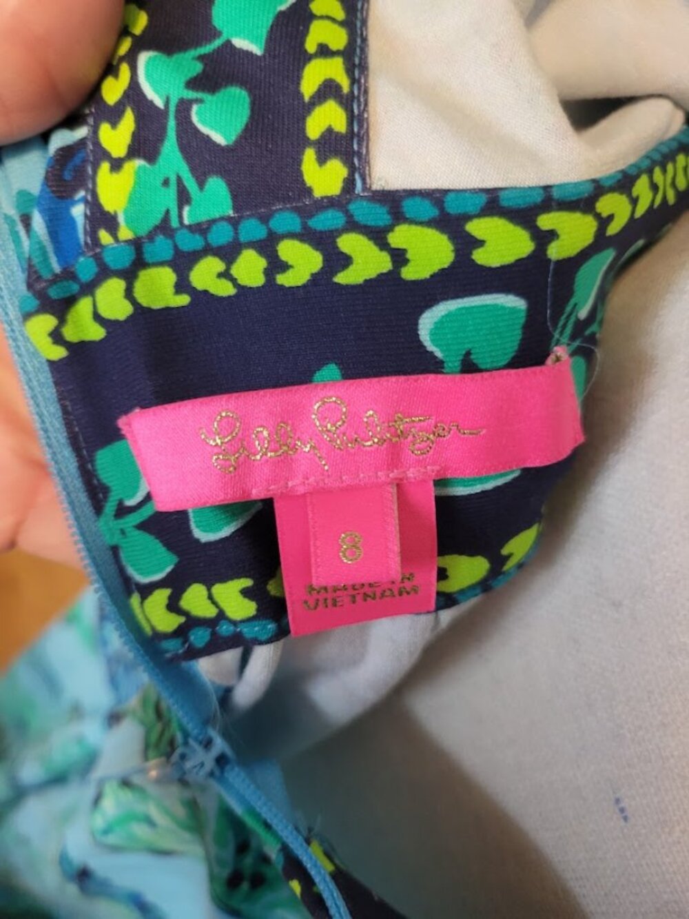 Lilly Pulitzer Ilia Maxi Dress Plan One on You Engin Blue Green Size 8 NWT - Picture 7 of 8